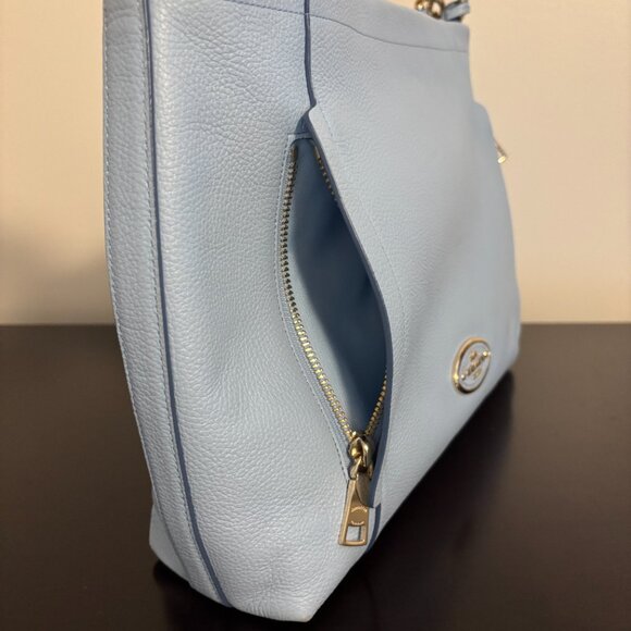 Coach Light Blue Pebbled Leather Large Scout Hobo - Picture 11 of 16